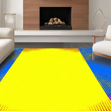 Ultra Soft Area Rug, Non Slip, Stain Resistant, Washable Area Rugs for Living Room, Bedroom, Dynamic Ombre Geometric Composition(Yellow)