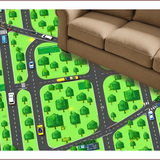 Ultra Soft Area Rug, Non Slip, Stain Resistant, Washable Area Rugs for Living Room, Bedroom, Interactive Multi-Hued Road Layout(Green)