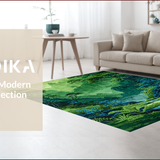 Ultra Soft Area Rug, Non Slip, Stain Resistant, Washable Area Rugs for Living Room, Bedroom, 3D Moss Green Shag Rug for Bedroom Playroom(Green)