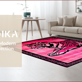 Ultra Soft Area Rug, Non Slip, Stain Resistant, Washable Area Rugs for Living Room, Bedroom, Vibrant Pink Animal Print Statement(Pink)