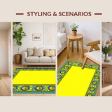 Ultra Soft Area Rug, Non Slip, Stain Resistant, Washable Area Rugs for Living Room, Bedroom, Whimsical Geometric Light Pattern(Yellow)