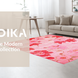 Ultra Soft Area Rug, Non Slip, Stain Resistant, Washable Area Rugs for Living Room, Bedroom, Joyful Springtime Color Palette(Pink)