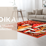 Bright Cheerful Mushroom Patterned(Red)