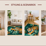 Ultra Soft Area Rug, Non Slip, Stain Resistant, Washable Area Rugs for Living Room, Bedroom, Earthy Jungle Inspired Decor Piece(Orange)