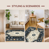 Ultra Soft Area Rug, Non Slip, Stain Resistant, Washable Area Rugs for Living Room, Bedroom, Whimsical Lunar Harmony Pattern(Beige)