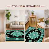 Artful Black and Teal Design Fusion(Black)