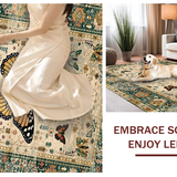Ultra Soft Area Rug, Non Slip, Stain Resistant, Washable Area Rugs for Living Room, Bedroom, Modern Artistic Insect Arrangement(Beige)