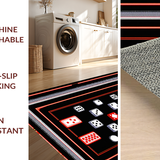 Ultra Soft Area Rug, Non Slip, Stain Resistant, Washable Area Rugs for Living Room, Bedroom, Bold Red and White Dice Aesthetic(White)