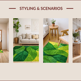 Ultra Soft Area Rug, Non Slip, Stain Resistant, Washable Area Rugs for Living Room, Bedroom, Lush Green Folk Art Inspiration(Green)
