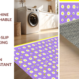 Ultra Soft Area Rug, Non Slip, Stain Resistant, Washable Area Rugs for Living Room, Bedroom, Whimsical Lavender Floral Motif(Purple)