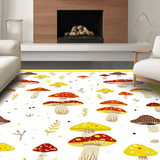 Ultra Soft Area Rug, Non Slip, Stain Resistant, Washable Area Rugs for Living Room, Bedroom, Stylish Eclectic Mushroom Design(Red)