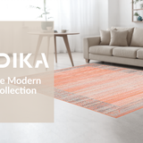 Ultra Soft Area Rug, Non Slip, Stain Resistant, Washable Area Rugs for Living Room, Bedroom, Elegant Soft Pink Diamond Motif(Orange)