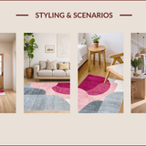 Ultra Soft Area Rug, Non Slip, Stain Resistant, Washable Area Rugs for Living Room, Bedroom, Modern Abstract Marble Texture(Pink)