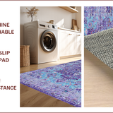 Ultra Soft Area Rug, Non Slip, Stain Resistant, Washable Area Rugs for Living Room, Bedroom, Chic Medallion Distressed Aesthetic(Purple)