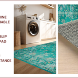 Ultra Soft Area Rug, Non Slip, Stain Resistant, Washable Area Rugs for Living Room, Bedroom, Serene Green Tiled Aesthetic(Green)