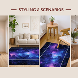Ultra Soft Area Rug, Non Slip, Stain Resistant, Washable Area Rugs for Living Room, Bedroom, Serene Deep Space Gradient Design(Purple)