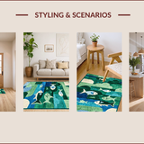 Ultra Soft Area Rug, Non Slip, Stain Resistant, Washable Area Rugs for Living Room, Bedroom, Humorous Rustic Nautical Theme(Green)