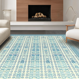 Chic Modern Low Pile Design(Blue)