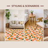 Ultra Soft Area Rug, Non Slip, Stain Resistant, Washable Area Rugs for Living Room, Bedroom, Bright Fresh Fruit Inspired Decor(Orange)