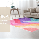 Ultra Soft Area Rug, Non Slip, Stain Resistant, Washable Area Rugs for Living Room, Bedroom, Charming Pastel Tie Dye Aesthetic(Pink)