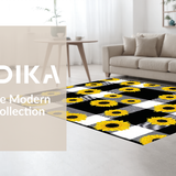 Ultra Soft Area Rug, Non Slip, Stain Resistant, Washable Area Rugs for Living Room, Bedroom, Seasonal Cheerful Sunflower Theme(Yellow)