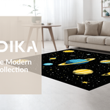 Ultra Soft Area Rug, Non Slip, Stain Resistant, Washable Area Rugs for Living Room, Bedroom, Nebula Bright Cosmic Imagery(Yellow)