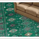 Ultra Soft Area Rug, Non Slip, Stain Resistant, Washable Area Rugs for Living Room, Bedroom, Elegant Antique Floral Arrangement(Green)