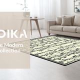 Ultra Soft Area Rug, Non Slip, Stain Resistant, Washable Area Rugs for Living Room, Bedroom, Eclectic Vintage Music Notes Motif(Black)