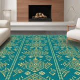 Eclectic Teal Medallion Print(Green)