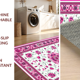 Ultra Soft Area Rug, Non Slip, Stain Resistant, Washable Area Rugs for Living Room, Bedroom, Charming Scalloped Pastel Motif(White)