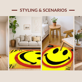 Ultra Soft Area Rug, Non Slip, Stain Resistant, Washable Area Rugs for Living Room, Bedroom, Funky Black and White Medallion(Yellow)