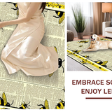 Ultra Soft Area Rug, Non Slip, Stain Resistant, Washable Area Rugs for Living Room, Bedroom, Playful Yellow Animal Motif(Yellow)