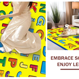 Ultra Soft Area Rug, Non Slip, Stain Resistant, Washable Area Rugs for Living Room, Bedroom, Engaging Brightly Colored Learning Circle(Yellow)