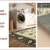 Ultra Soft Area Rug, Non Slip, Stain Resistant, Washable Area Rugs for Living Room, Bedroom, Rustic Neutral Earthy Motif(Ivory)