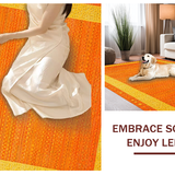 Ultra Soft Area Rug, Non Slip, Stain Resistant, Washable Area Rugs for Living Room, Bedroom, Brightly Colored Fun Fantasy Design(Orange)