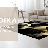 Dramatic Black and Gold Swirling Composition(Black)