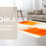 Ultra Soft Area Rug, Non Slip, Stain Resistant, Washable Area Rugs for Living Room, Bedroom, Dynamic Linear Color Block Arrangement(White)