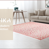 Ultra Soft Area Rug, Non Slip, Stain Resistant, Washable Area Rugs for Living Room, Bedroom, Soft Pastel Animal Print Elegance(Pink)
