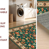 Charming Rustic Floral Tapestry(Green)