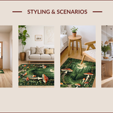 Ultra Soft Area Rug, Non Slip, Stain Resistant, Washable Area Rugs for Living Room, Bedroom, Witchy Aesthetic Cozy Patterns(Green)