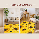 Ultra Soft Area Rug, Non Slip, Stain Resistant, Washable Area Rugs for Living Room, Bedroom, Sunny Springtime Floral Composition(Yellow)