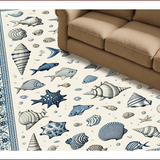 Ultra Soft Area Rug, Non Slip, Stain Resistant, Washable Area Rugs for Living Room, Bedroom, Ocean Inspired Hallway Stain-Resistant Area Rug(Blue)