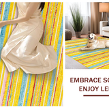 Ultra Soft Area Rug, Non Slip, Stain Resistant, Washable Area Rugs for Living Room, Bedroom, Whimsical Colorful Layered Patterns(Yellow)