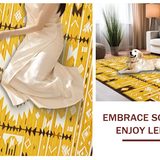 Ultra Soft Area Rug, Non Slip, Stain Resistant, Washable Area Rugs for Living Room, Bedroom, Elegant Low-Pile Geometric Design(Yellow)