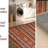 Ultra Soft Area Rug, Non Slip, Stain Resistant, Washable Area Rugs for Living Room, Bedroom, Chic Ogee Design in Earthy Shades(Brown)