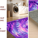 Ultra Soft Area Rug, Non Slip, Stain Resistant, Washable Area Rugs for Living Room, Bedroom, Charming Magical Garden Pattern(Purple)