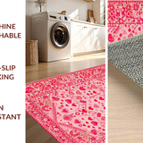 Ultra Soft Area Rug, Non Slip, Stain Resistant, Washable Area Rugs for Living Room, Bedroom, Joyful Seasonal Love Symbolism(Pink)