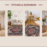 Ultra Soft Area Rug, Non Slip, Stain Resistant, Washable Area Rugs for Living Room, Bedroom, Eclectic Multicolor Living Room Area Rug Soft Plush(Red)