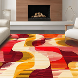 Ultra Soft Area Rug, Non Slip, Stain Resistant, Washable Area Rugs for Living Room, Bedroom, Scandinavian Inspired Bold Patterns(Red)