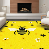 Ultra Soft Area Rug, Non Slip, Stain Resistant, Washable Area Rugs for Living Room, Bedroom, Vibrant Nature-Inspired Round Decor(Yellow)